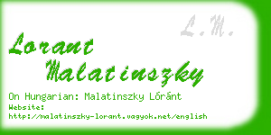 lorant malatinszky business card
