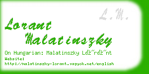 lorant malatinszky business card